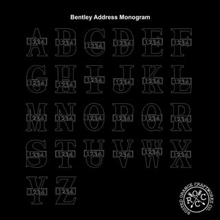 Bentley Address Monogram - 2 Sizes - Custom Metal Address Numbers for Outside Home
