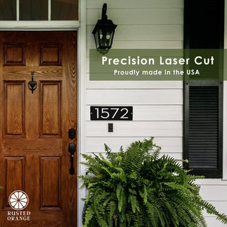 Cider House Rectangular Address Plaque - Metal Horizontal House Numbers