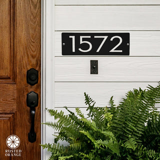 Cider House Rectangular Address Plaque - Metal Horizontal House Numbers