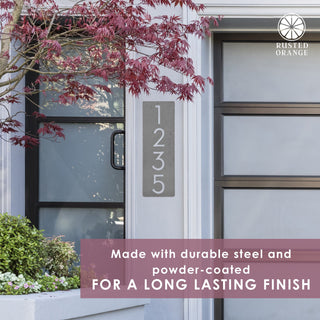 Cider House Rectangular Address Plaque - Metal Vertical House Numbers For Outside Home