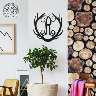 Antler Single Letter Monogram - Personalized Deer Antler Wall Decor