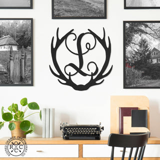 Antler Single Letter Monogram - Personalized Deer Antler Wall Decor