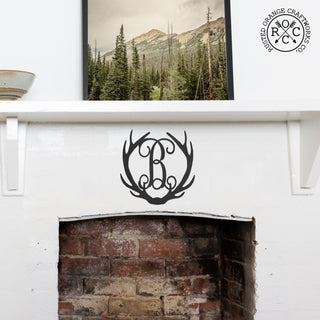 Antler Single Letter Monogram - Personalized Deer Antler Wall Decor