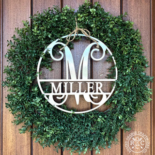 Circle Monogram With Name -  Monogram Last Name Signs for Home