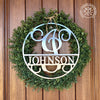 Circle Monogram With Name -  Monogram Last Name Signs for Home