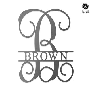 16" Fancy Letter Monogram - Custom Metal Family Sign House Name Plates