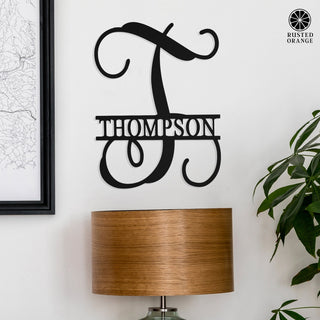 16" Fancy Letter Monogram - Custom Metal Family Sign House Name Plates