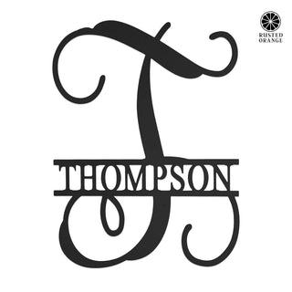 16" Fancy Letter Monogram - Custom Metal Family Sign House Name Plates
