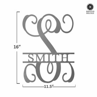16" Fancy Letter Monogram - Custom Metal Family Sign House Name Plates