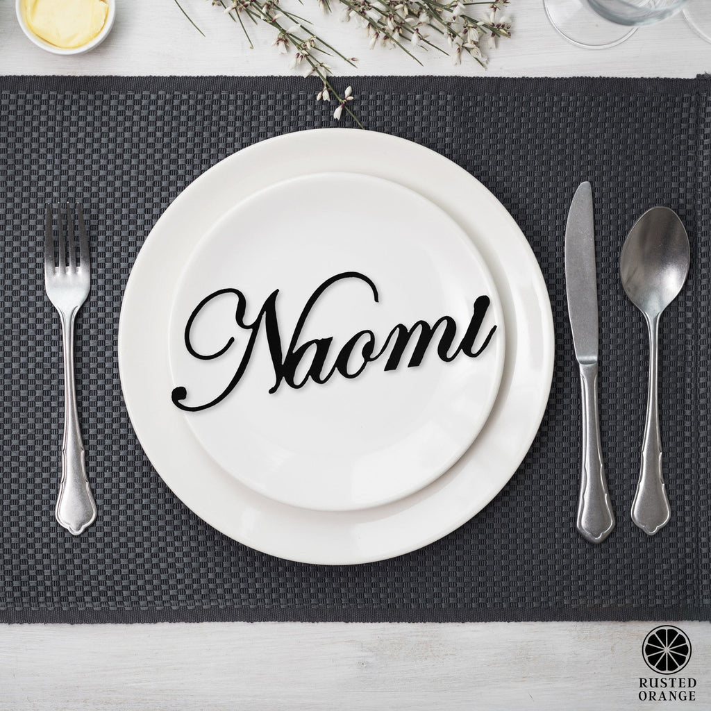 3" Fancy Script Words - Custom Family Metal Name Sign for Home