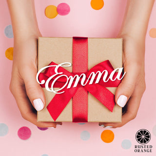 3" Fancy Script Words - Custom Family Metal Name Sign for Home