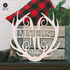 Antler Monogram with Name - Custom Metal Name Sign for Home Antler