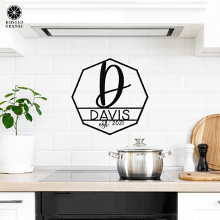 Ashton Monogram - 2 Sizes - Personalized Last Name Metal Signs