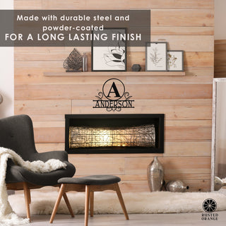 Austen Monogram - 2 Sizes - Metal Name Signs Personalized Monogram