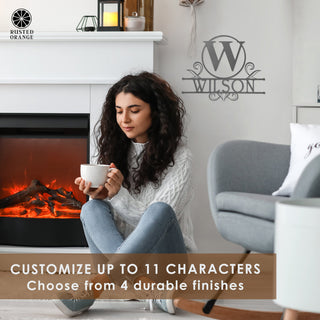 Austen Monogram - 2 Sizes - Metal Name Signs Personalized Monogram