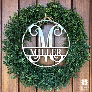 Circle Monogram With Name -  Monogram Last Name Signs for Home