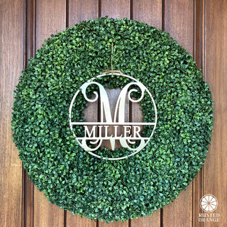 Circle Monogram With Name -  Monogram Last Name Signs for Home