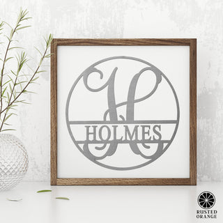 Circle Monogram With Name -  Monogram Last Name Signs for Home