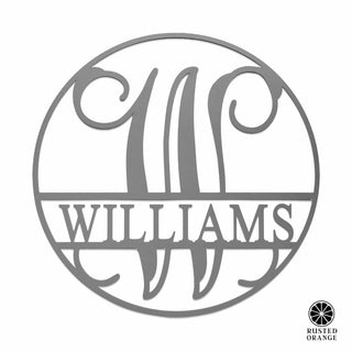 Circle Monogram With Name -  Monogram Last Name Signs for Home