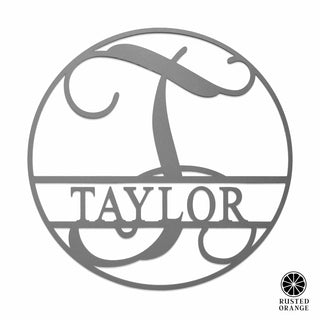 Circle Monogram With Name -  Monogram Last Name Signs for Home