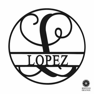 Circle Monogram With Name -  Monogram Last Name Signs for Home
