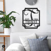 Embellished Monogram Sign with Established Date – Custom Family Name Metal Wall Art | Wedding Gift | Housewarming Décor