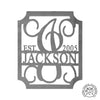 Embellished Monogram Sign with Established Date – Custom Family Name Metal Wall Art | Wedding Gift | Housewarming Décor