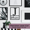 Floating Script Monogram - Personalized Metal Family Name Sign