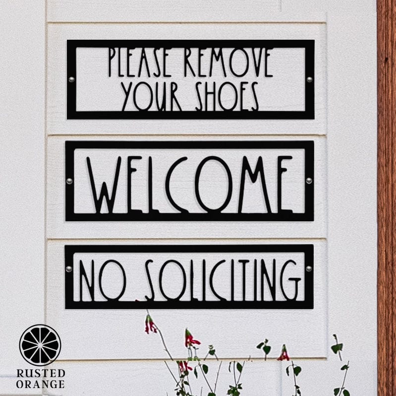 Hello, Stranger Porch Signs - 3 Styles - Metal Welcome Signs for Door