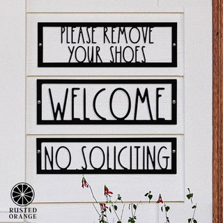 Hello, Stranger Porch Signs - 3 Styles - Metal Welcome Signs for Door