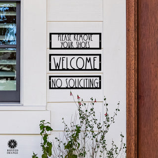 Hello, Stranger Porch Signs - 3 Styles - Metal Welcome Signs for Door