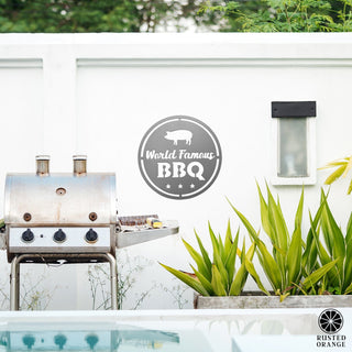 Backyard BBQ Sign - BBQ Grill Patio Wall Decor for Outdoors or Indoors