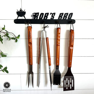 Grill Utensil Holder Personalized - Outdoor Grilling Organizer Accessory