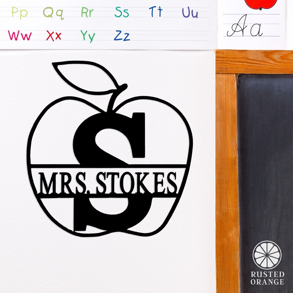 Apple Monogram - 2 Sizes - Personalized Teacher Gift or Farm Decor