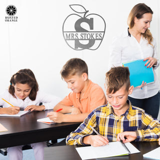 Apple Monogram - 2 Sizes - Personalized Teacher Gift or Farm Decor