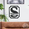 Covington Monogram - Personalized Metal Family Last Name Sign for Home Decor
