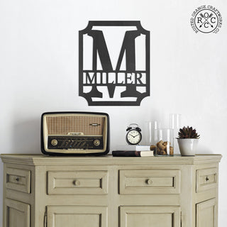 Covington Monogram - Personalized Metal Family Last Name Sign for Home Decor