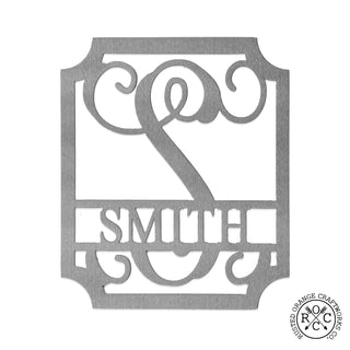 Embellished Monogram Metal Sign – Custom Last Name Wall Decor | Wedding Gift | Family Name Sign | Housewarming Gift