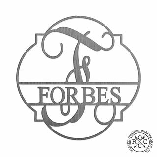 Emblem Monogram - 2 Sizes - Personalized Metal Family Name Sign Home Decor