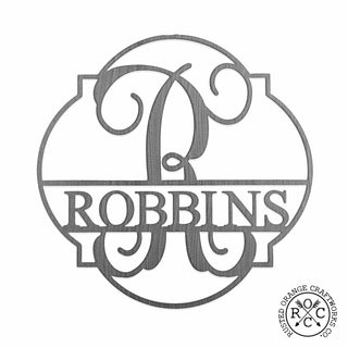 Emblem Monogram - 2 Sizes - Personalized Metal Family Name Sign Home Decor