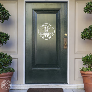 Emblem Monogram - 2 Sizes - Personalized Metal Family Name Sign Home Decor