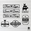 Farm Life Collection - Metal Chicken, Cow, and Bee Decorative Signs