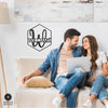 Hexagon Monogram - 2 Sizes - Personalized Metal Family Name Sign For Home Decor