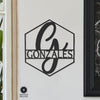 Hexagon Monogram - 2 Sizes - Personalized Metal Family Name Sign For Home Decor