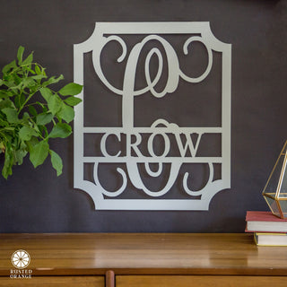 Embellished Monogram Metal Sign – Custom Last Name Wall Decor | Wedding Gift | Family Name Sign | Housewarming Gift