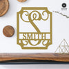 Embellished Monogram Metal Sign – Custom Last Name Wall Decor | Wedding Gift | Family Name Sign | Housewarming Gift