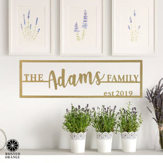 Family Name Plaque - Personalized Last Name Established Sign for Home