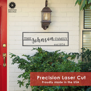 Family Name Plaque - Personalized Last Name Established Sign for Home