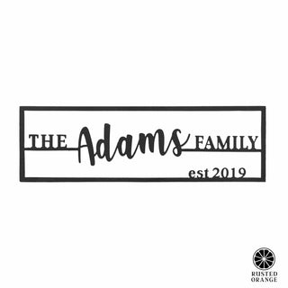 Family Name Plaque - Personalized Last Name Established Sign for Home