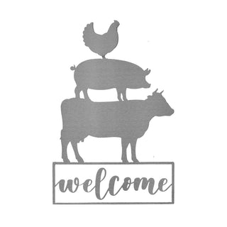 Farm Life Collection - Metal Chicken, Cow, and Bee Decorative Signs